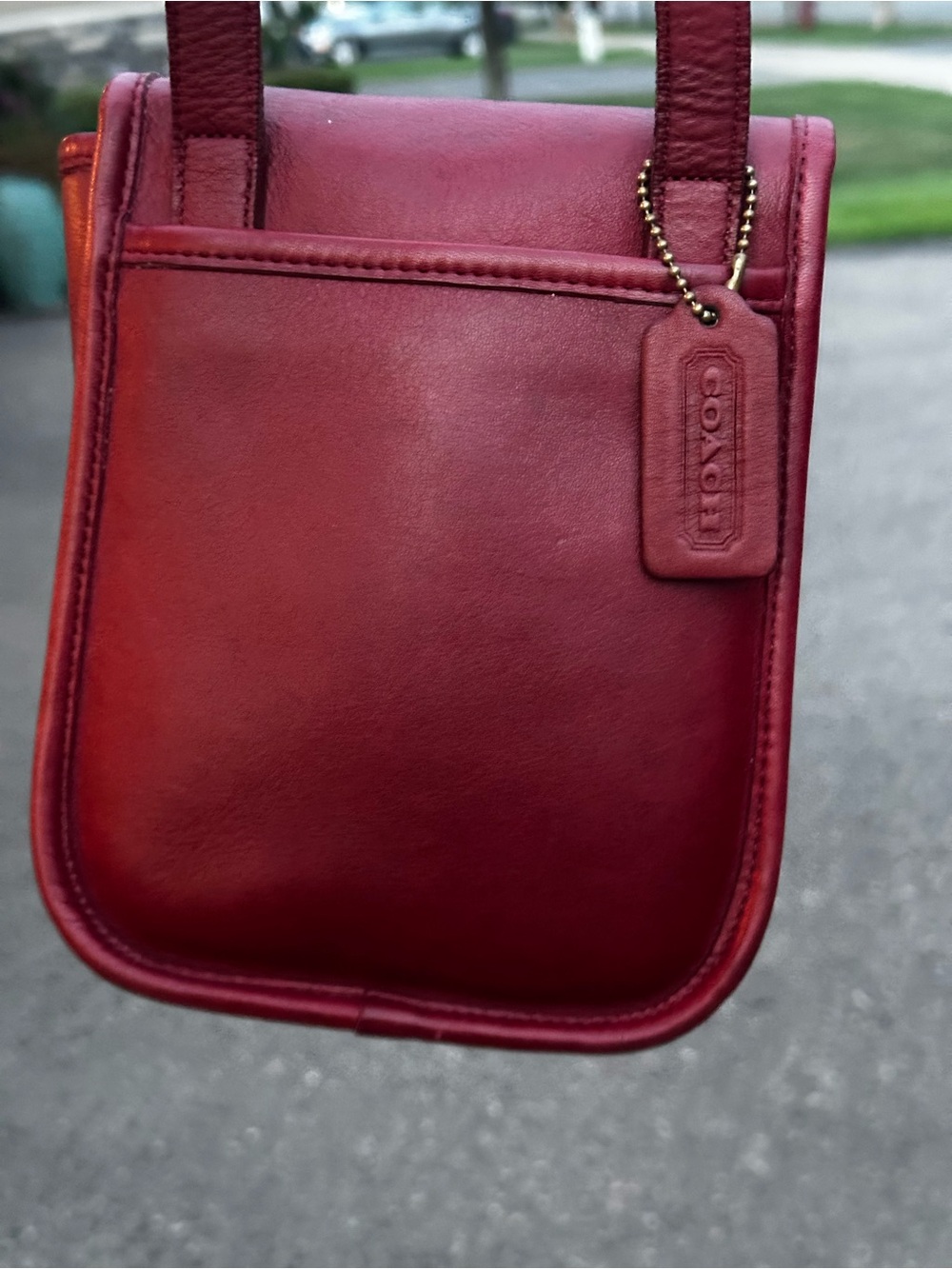 Vintage Coach Small Sidepack 9978 Red Leather Belt Bag Crossbody USA - Picture 11 of 12